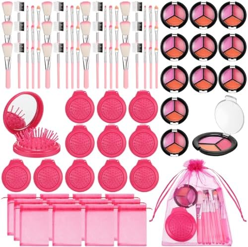 12 Sets Kids Spa Party Supplies for Girls Rose Red