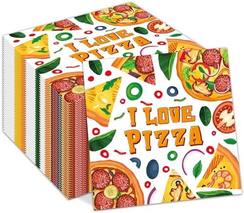 40ct Pizza Themed Napkins - 65x65 Inch Set for Parties