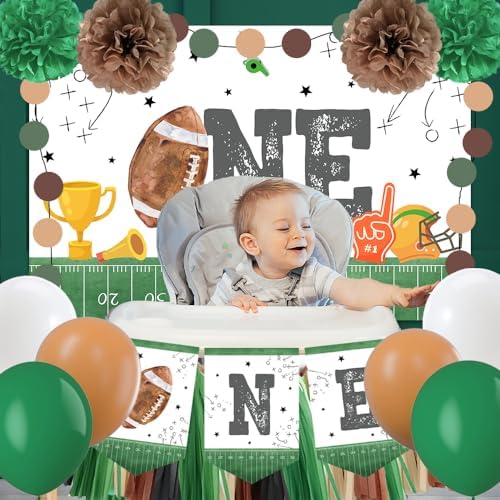 Football 1st Birthday Banner Decorations Set