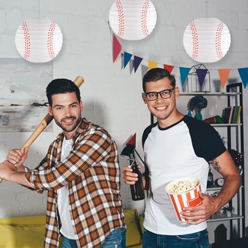 Baseball Party Decorations White Hanging Paper Lanterns Pack of 10
