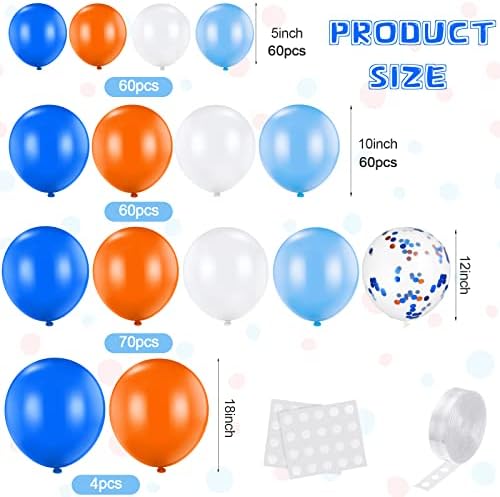 HyDren 198 Pcs Blue Orange Balloons Arch Garland Kit