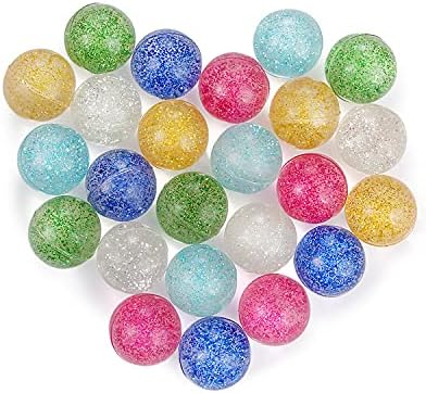 Pllieay 24pcs Glitter Bouncy Balls for Kids