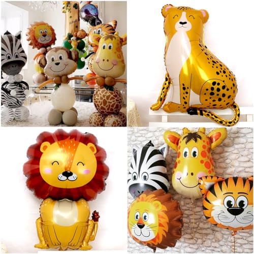 21PCS Jungle Safari Animal Balloons for Kids Party Decor