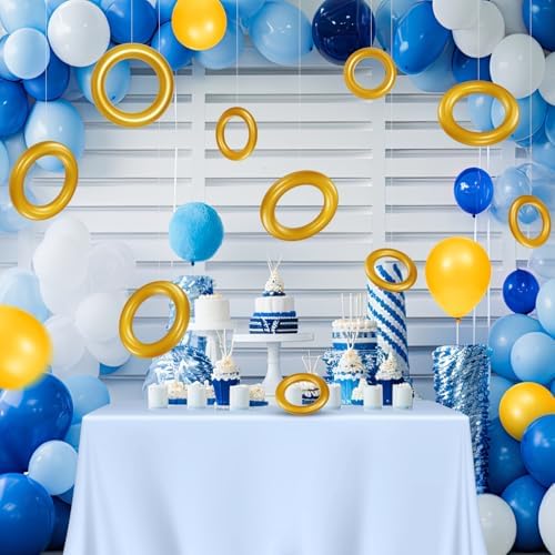 12 Pcs Cartoon Inflatable PVC Gold Rings Balloons
