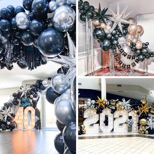 PartyWoo Metallic Silver Balloons 110 pcs Arch Kit