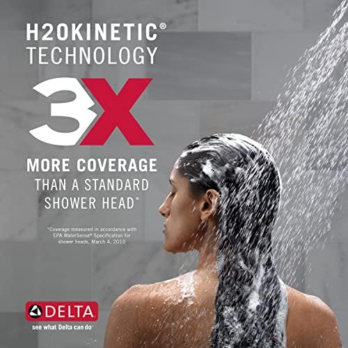 Delta Faucet H2Okinetic Handheld Shower Head with Slide Bar and Hose