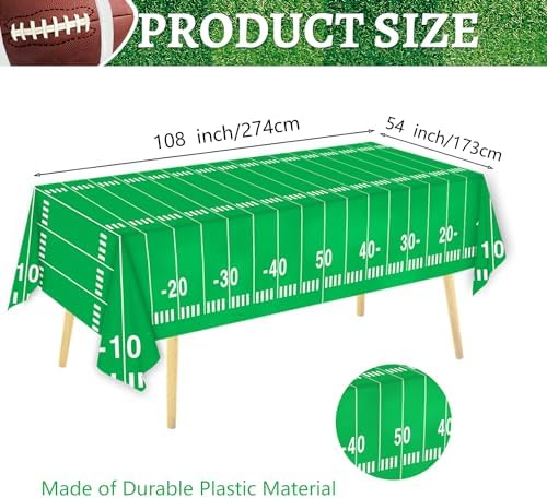 Oigco Football Tablecloth 54x108 Inch 2 Pack