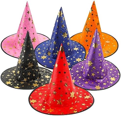 FOIMAS 6 Pack Witch Hats for Kids Halloween