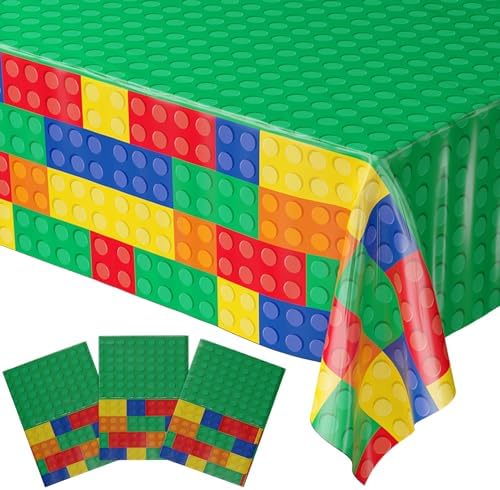 Blue Orchards Brick Table Covers Pack of 3 54x108 XL