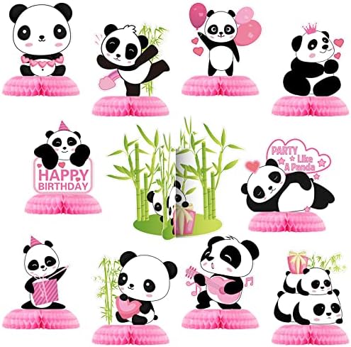 11 Piece Panda Decor Centerpieces for Birthday Party