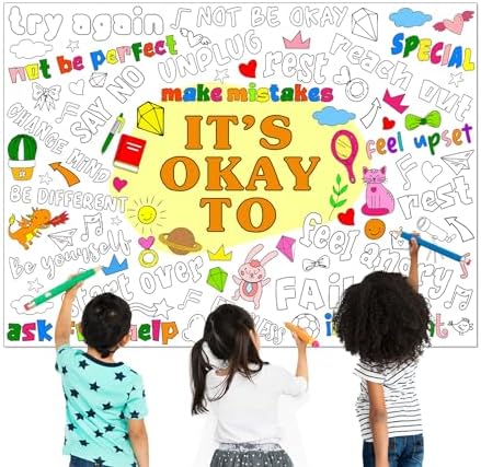 Giant Positive Affirmations Coloring Poster for Kids