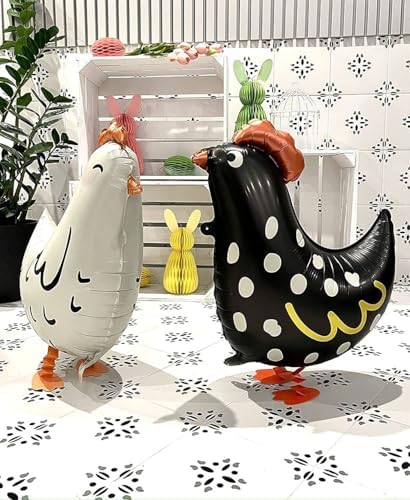 Wstewoo Walking Chicken Balloons Pack of 4