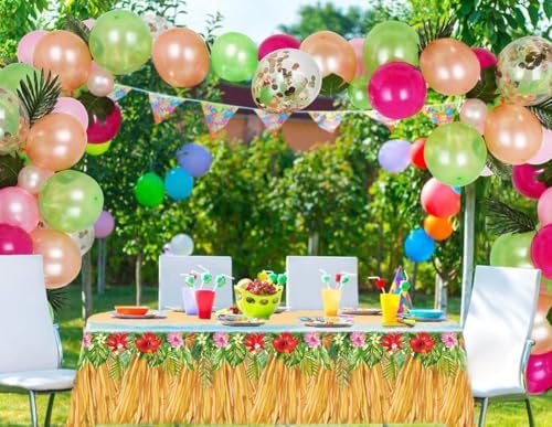 2Pcs Summer Ocean Beach Tablecloths 86x51in Hawaii Luau Decor