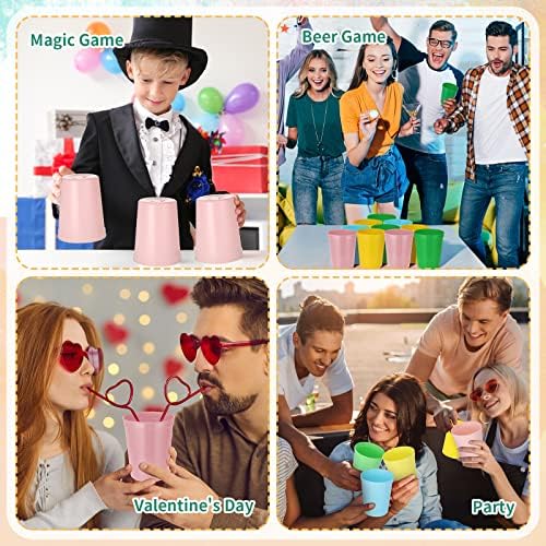 Gerrii 60 Piece 16oz Reusable Plastic Cups for Parties