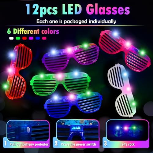 136pcs Glow in the Dark Party Favors Set
