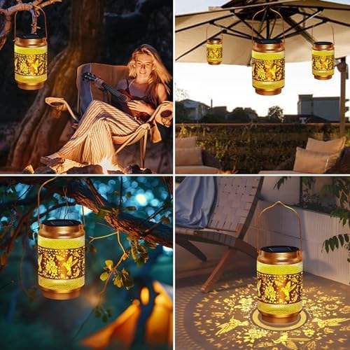 EDOF Solar Lanterns Outdoor Waterproof Hummingbird Garden Decor