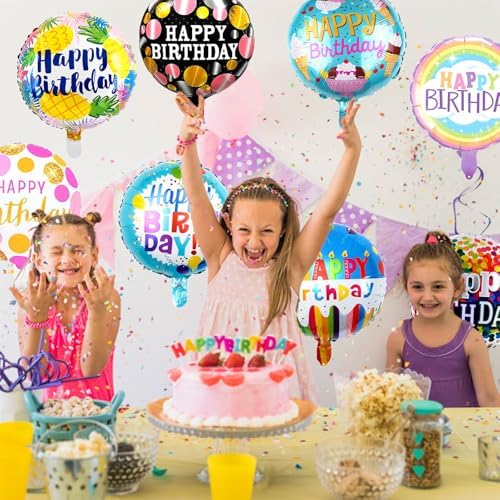 36PCS Happy Birthday Foil Balloons 18 Inch Decor