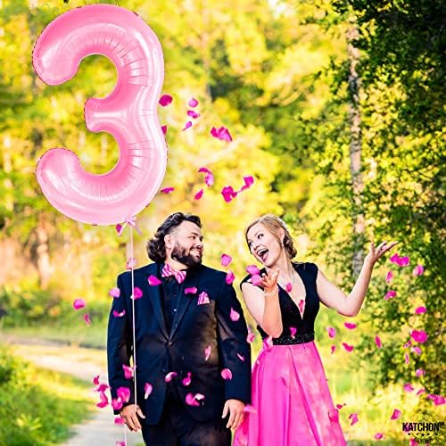 KatchOn Light Pink Number 3 Balloon Pack of 2 40 Inch