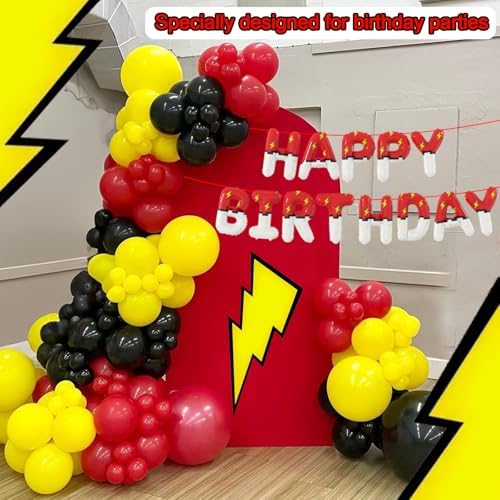 Red and White Cartoon Birthday Foil Balloons