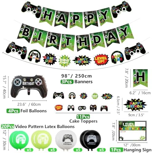 Video Game Party Decorations for 7th Birthday Boys