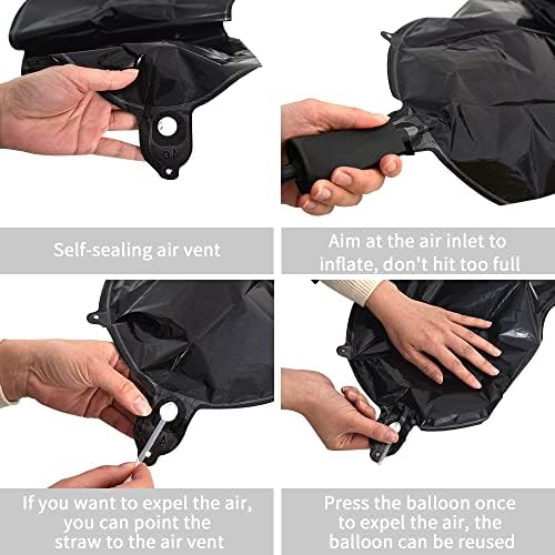 TONIFUL 16 Inch Black Letter Balloons Set A-Z 26 Pcs