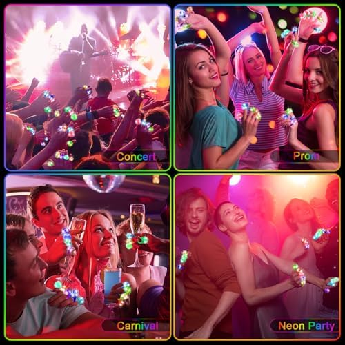 200 Pack LED Light Up Rings for Party Favors