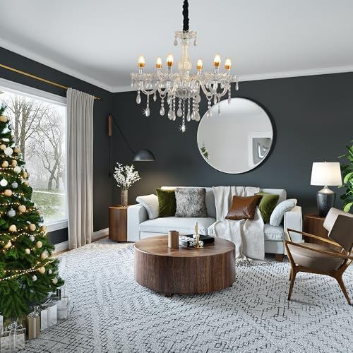 Crystal Candle Chandelier 6 Lights Pendant Light Fixture