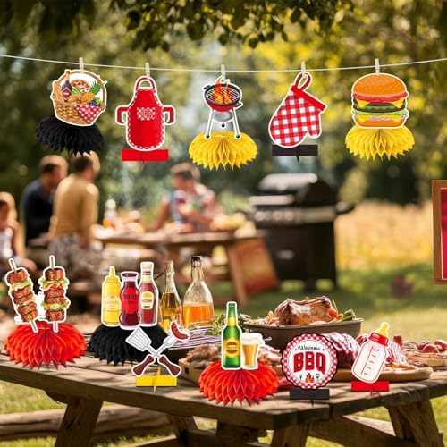 BBQ Party Decorations 12 Pcs Centerpieces