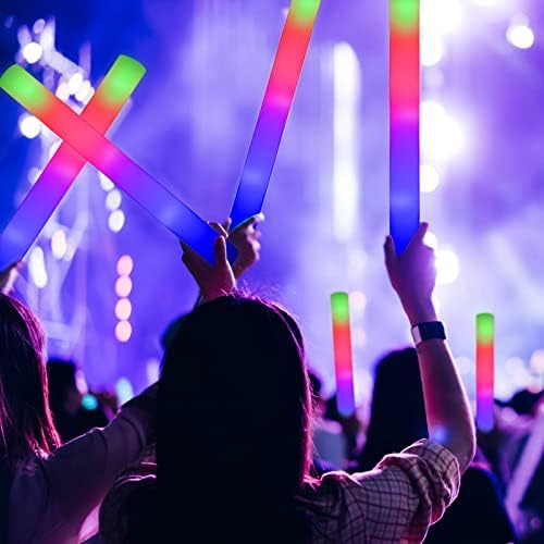 LifBetter 58Pcs Foam Glow Sticks with 3 Modes