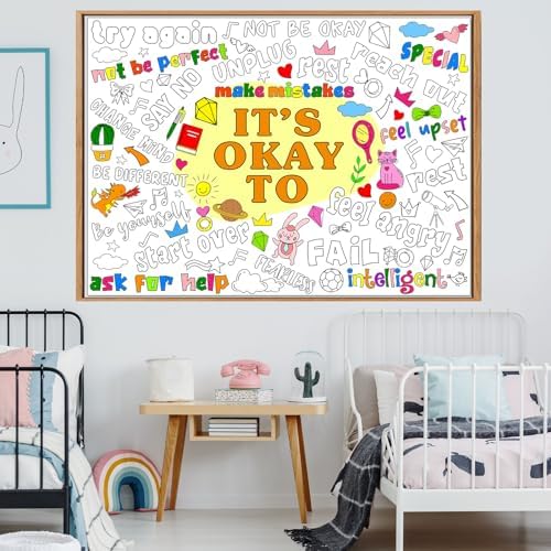 Giant Positive Affirmations Coloring Poster for Kids
