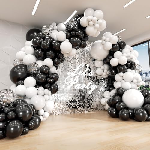 Black and White Balloon Arch Kit for Party Decorations