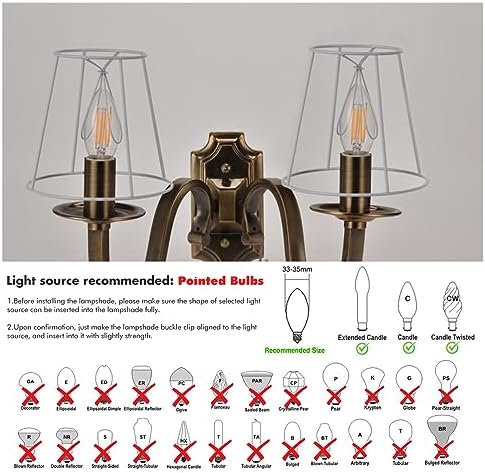 Modern European Clip-On Drop Light Wall Lamp Shade 6-Pack Brown Mug
