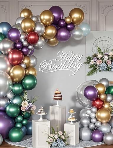 Chrome Metallic Balloons 66 Pack for Party Decorations