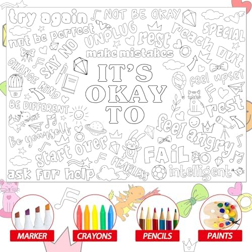Giant Positive Affirmations Coloring Poster for Kids