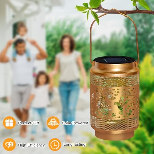 EDOF Solar Lanterns Outdoor Waterproof Hummingbird Garden Decor