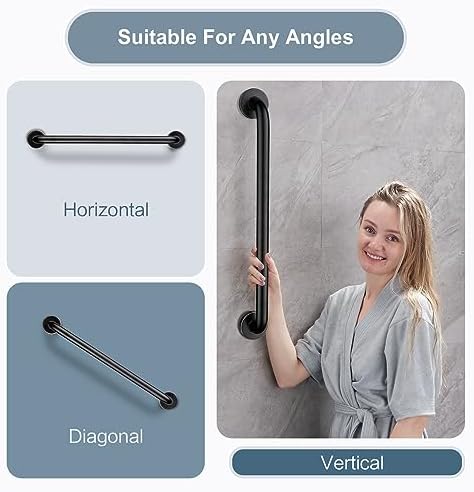 BRIGHT SHOWERS Dual Shower Head Combo Set with Handheld and Grab Bar