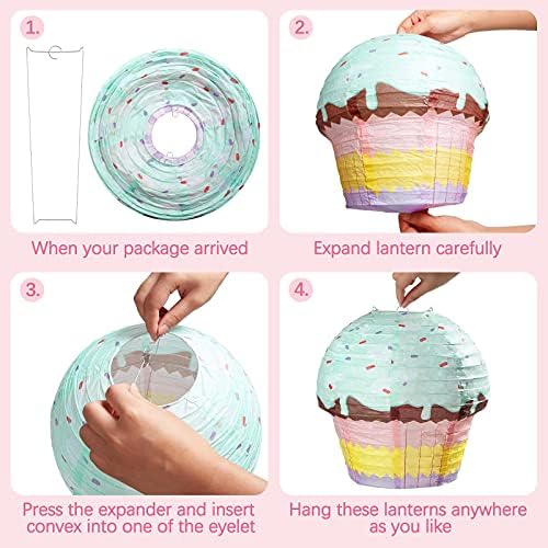 Riakrum 6pcs 12 Inch Candyland Paper Lanterns