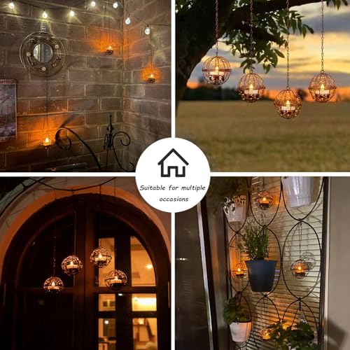 Outdoor Solar Hanging Lanterns 4 Pack Waterproof