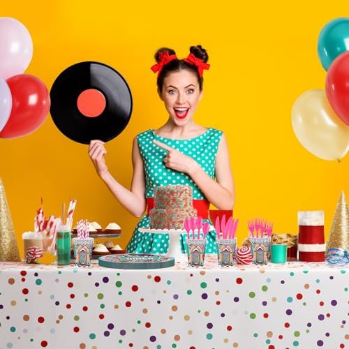 Avezano 192 Pcs 50s Rock Roll Party Plates Napkins Set