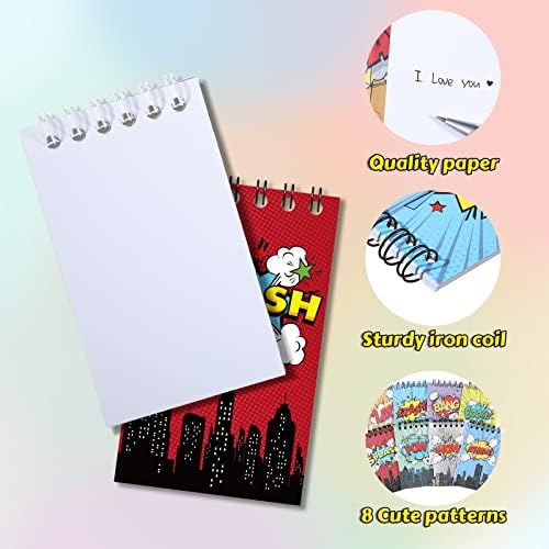Containlol 24 Pack Mini Notebooks for Hero Birthday Party Favors