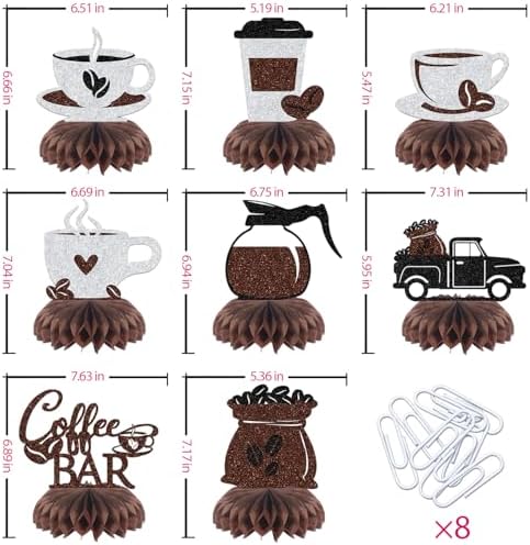 BOMXOI 8 Pcs Coffee Bar Honeycomb Centerpieces