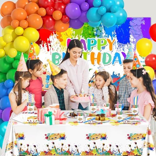 Lecheme Paint Party Decorations 300 Pcs Set