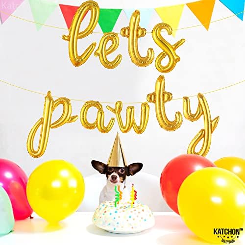 KatchOn Lets Pawty Gold Balloons 16 Inch Party Decorations