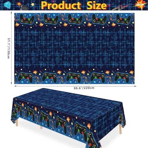 4 Pack Video Game Tablecloths for Birthday Parties