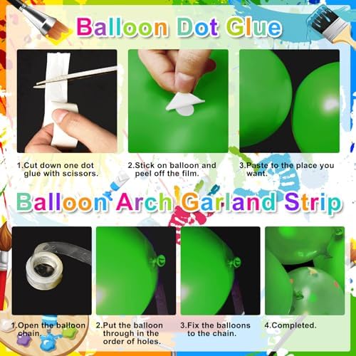 Lecheme Paint Party Decorations 300 Pcs Set