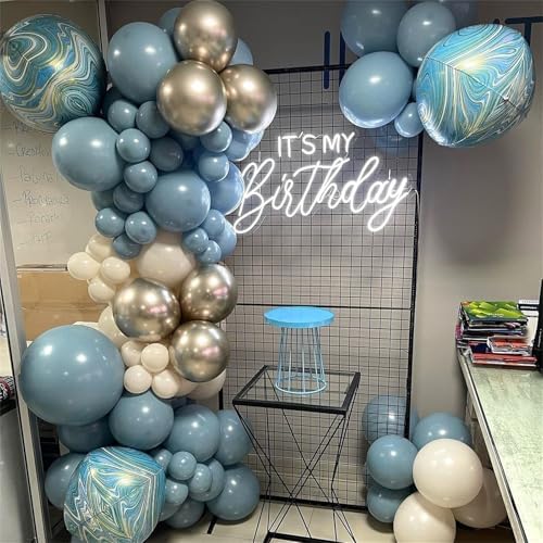 Dusty Blue Balloon Set 60Pcs 12 Inch Birthday Decor