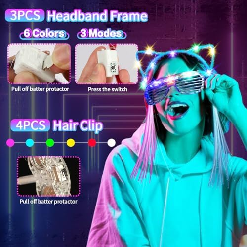 JOJUJB 290PCS Glow in the Dark Party Supplies for Kids and Adults