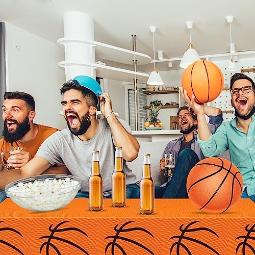 Mixweer 2 Pcs Basketball Plastic Tablecloth 54x108 Inch