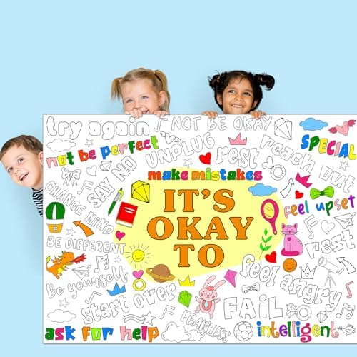 Giant Positive Affirmations Coloring Poster for Kids