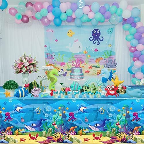 Tiamon Ocean Animals Table Covers 3 Pack 54x108 Inch